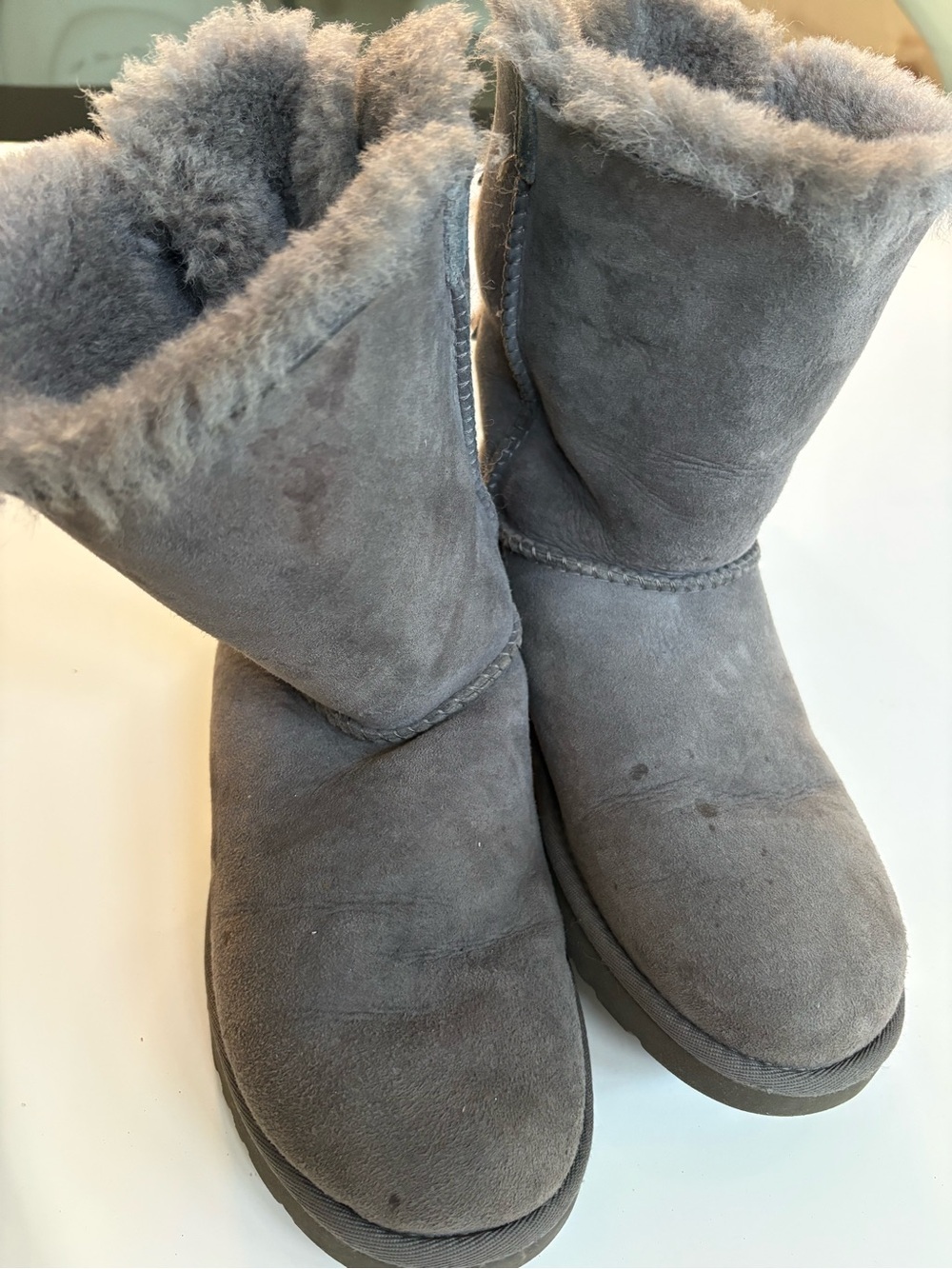 UGG Gray Suede Shearling Winter Boots size 7